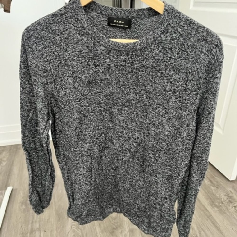 ZARA MENS SALT AND PEPPER SWEATER